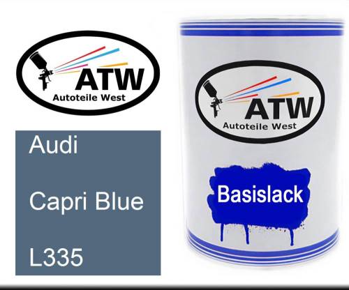 Audi, Capri Blue, L335: 500ml Lackdose, von ATW Autoteile West.